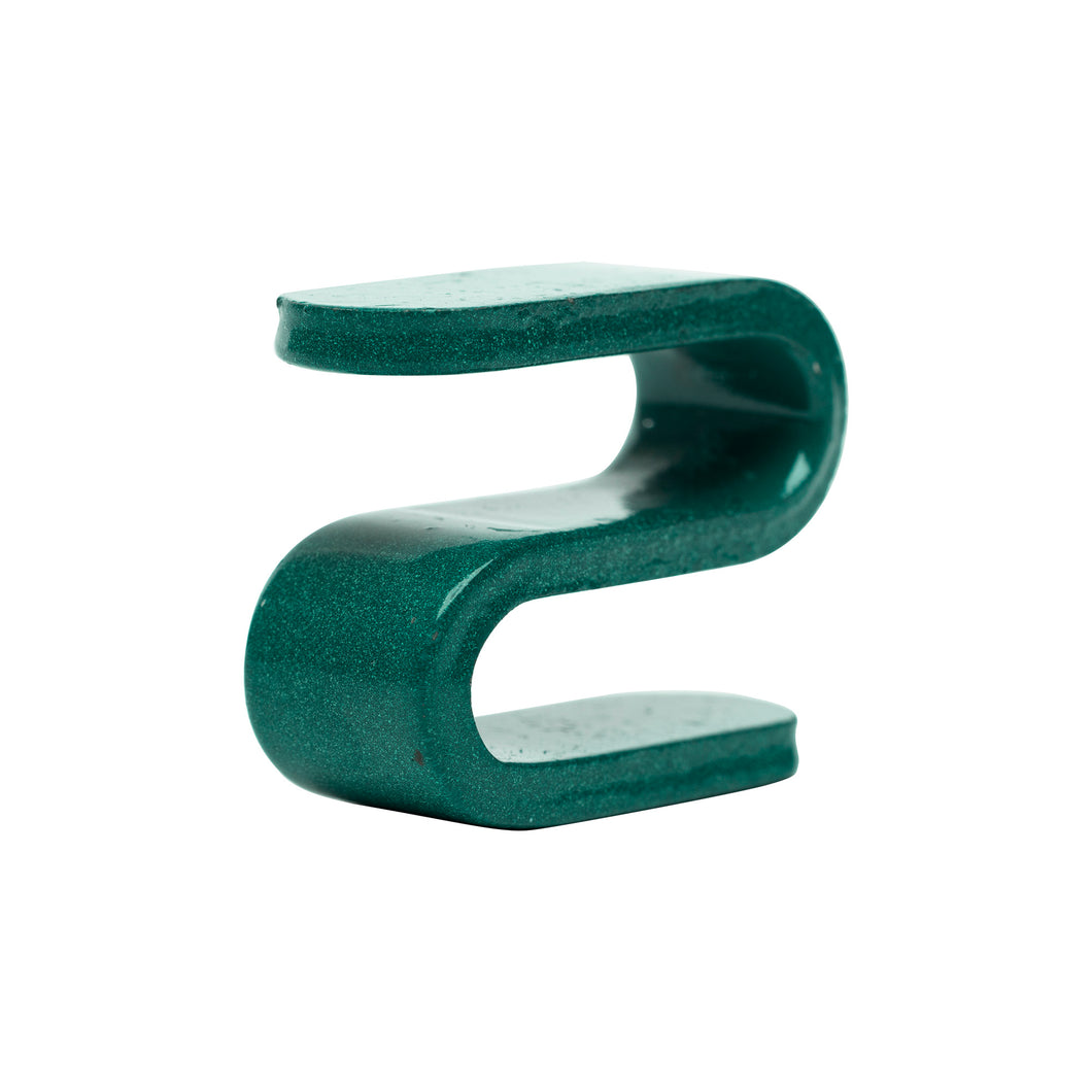 Crochet en S pour étagère en fil métallique, epoxy vert